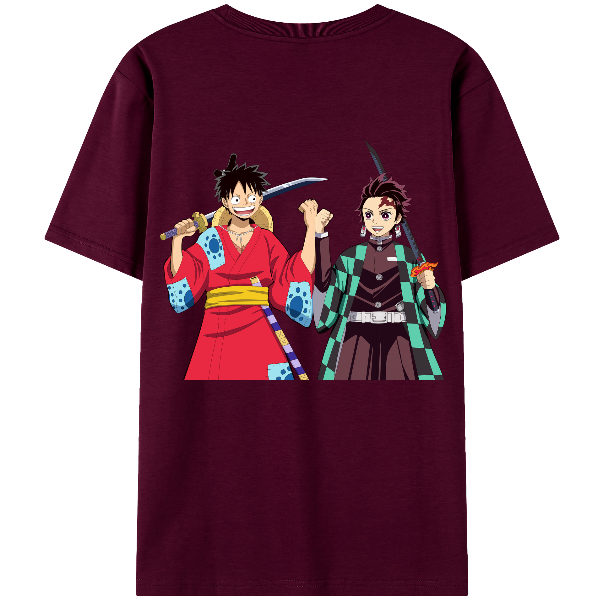 （画像用） 鬼滅の刃 竈門 炭治郎／かまど たんじろう Kamado Tanjirou レディース半袖Tシャツ(バックプリント)